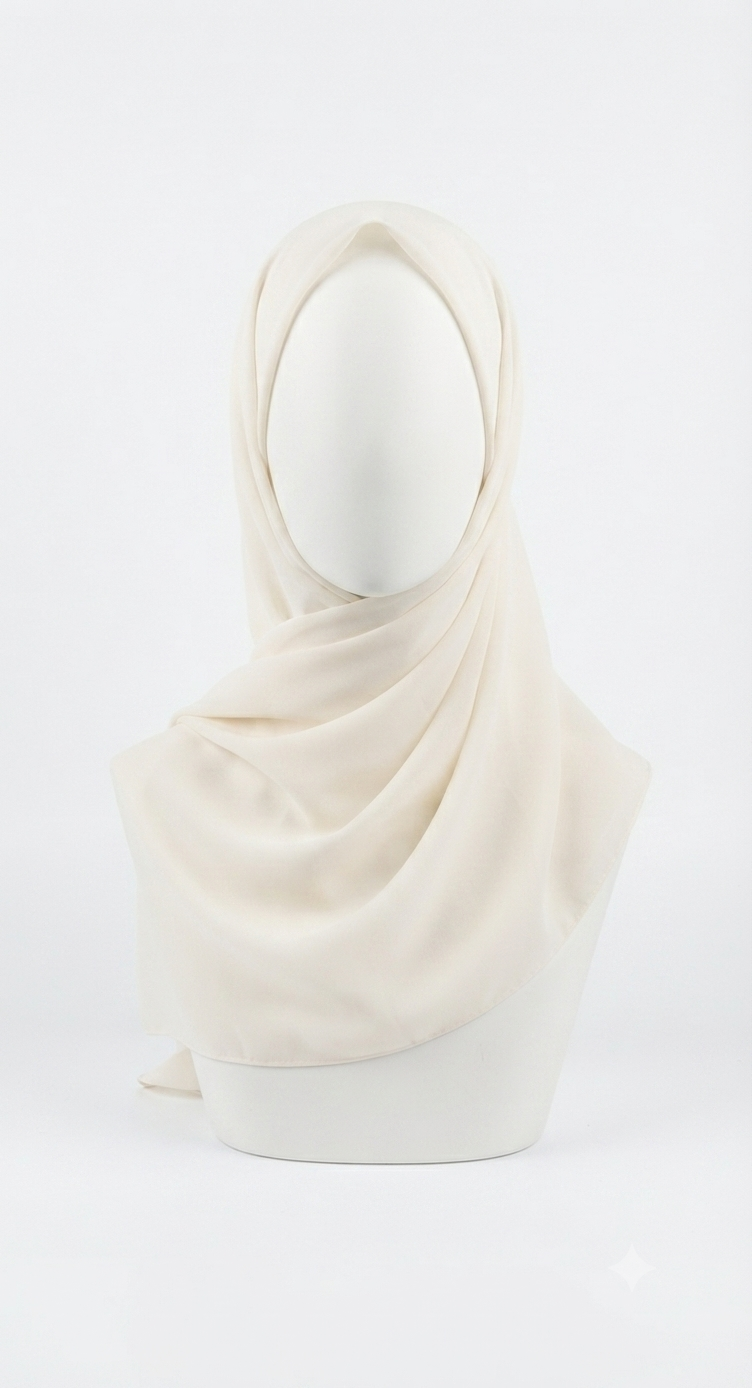 Classic Ivory Wool Peach Hijab