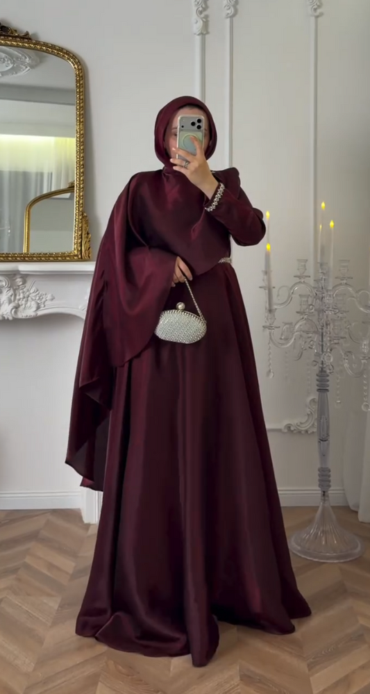 Burgundy Royale Abaya