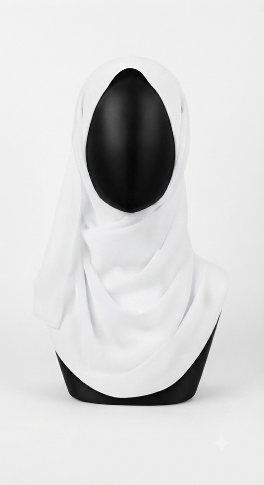 Classic White Wool Peach Hijab