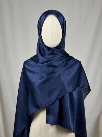 Navy Majesty Silk Hijab