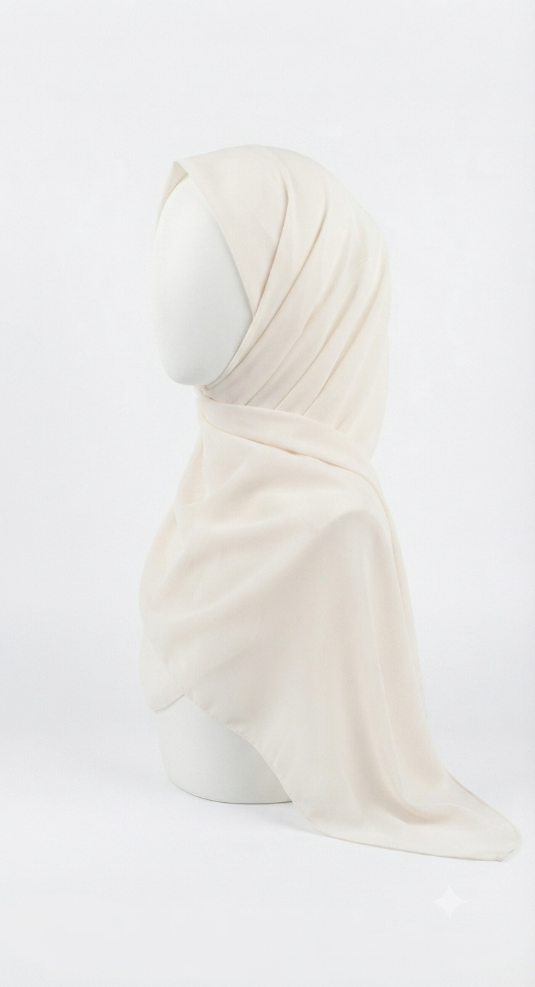 Classic Ivory Wool Peach Hijab
