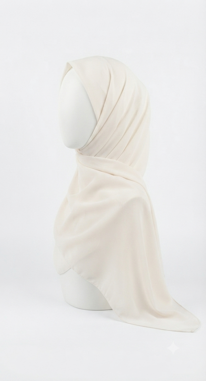 Classic Ivory Wool Peach Hijab