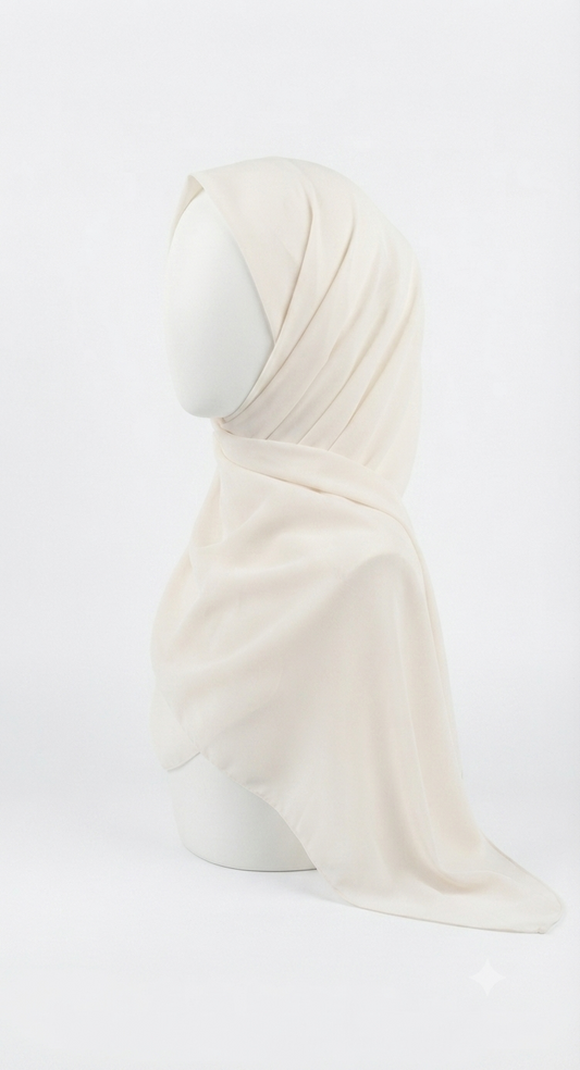 Classic Ivory Wool Peach Hijab