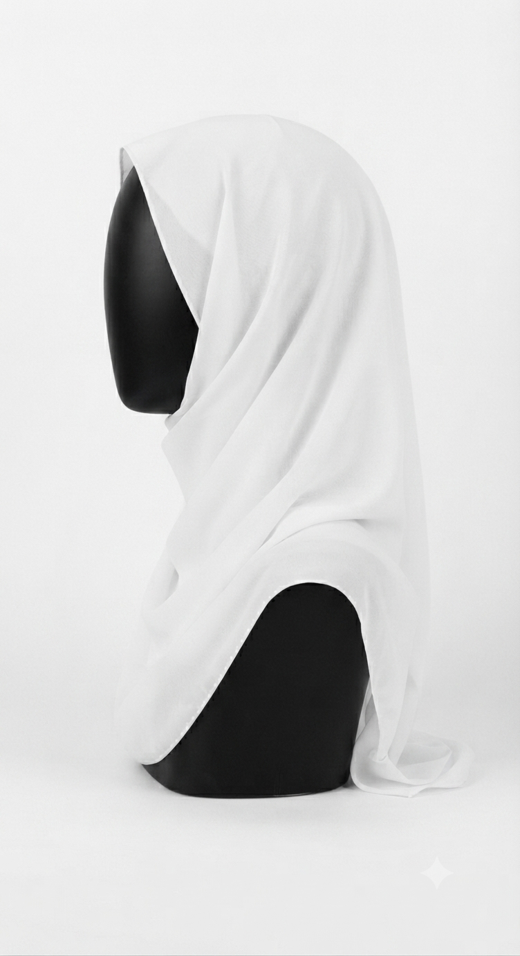 Classic White Wool Peach Hijab