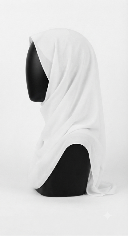 Classic White Wool Peach Hijab