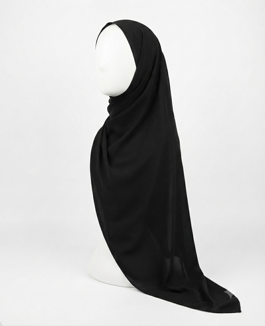 Classic Black Wool Peach Hijab