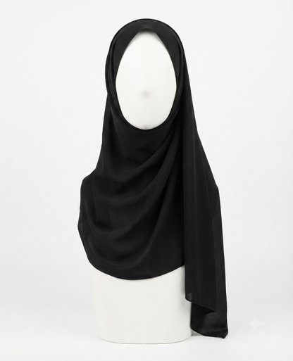 Classic Black Wool Peach Hijab