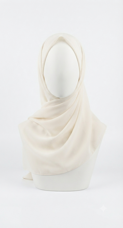 Classic Ivory Wool Peach Hijab