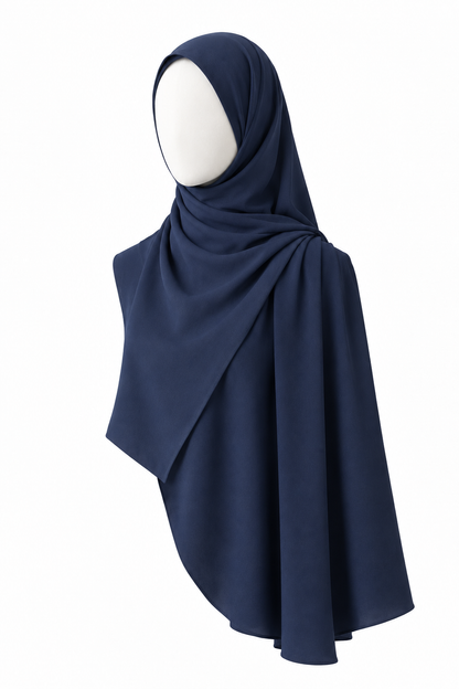 Blue wool peach Hijab