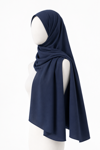 Blue wool peach Hijab