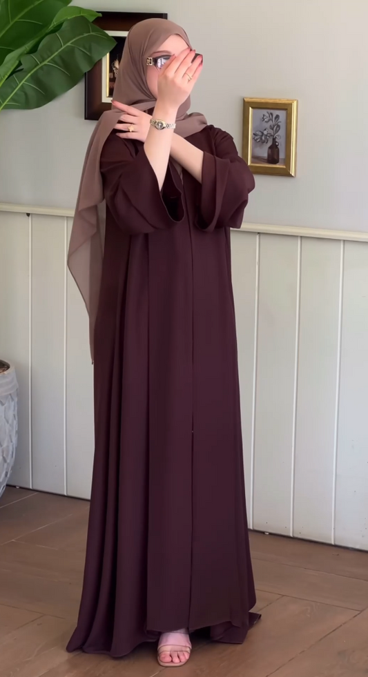 Hazelnut Open Abaya