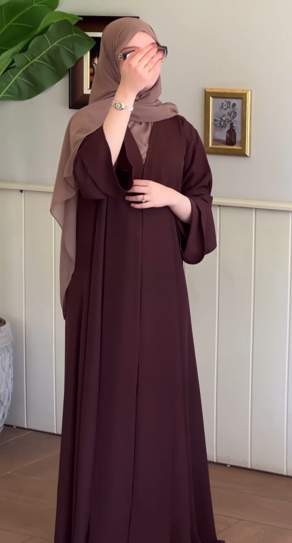 Hazelnut Open Abaya