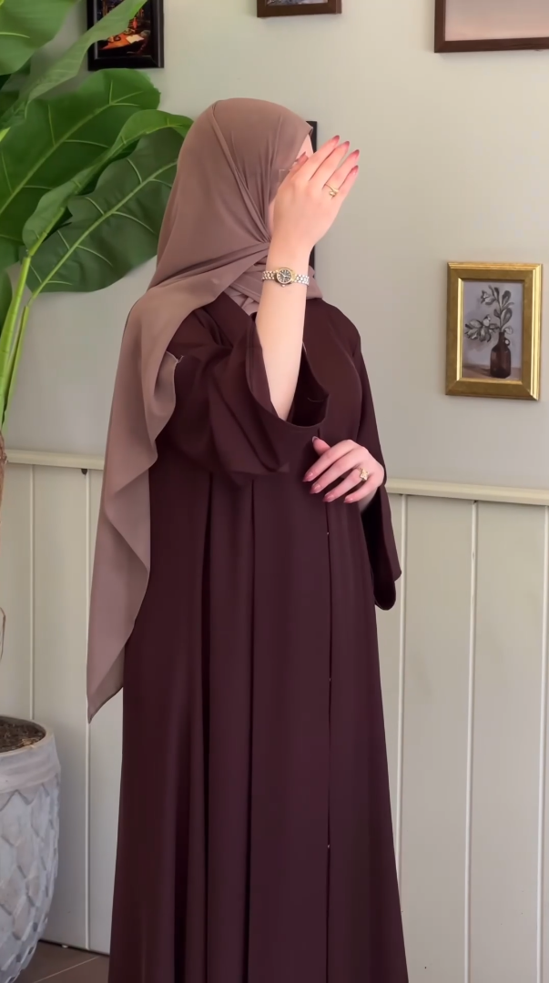 Hazelnut Open Abaya