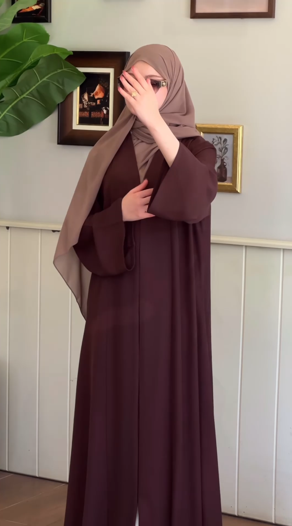 Hazelnut Open Abaya