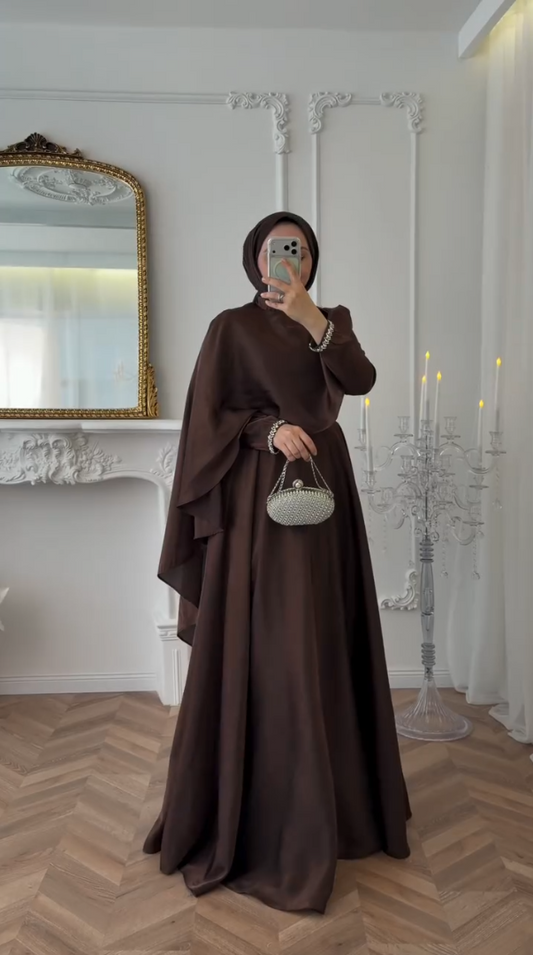 Cocoa Elegance Abaya