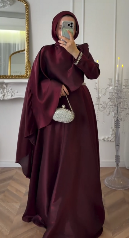Burgundy Royale Abaya